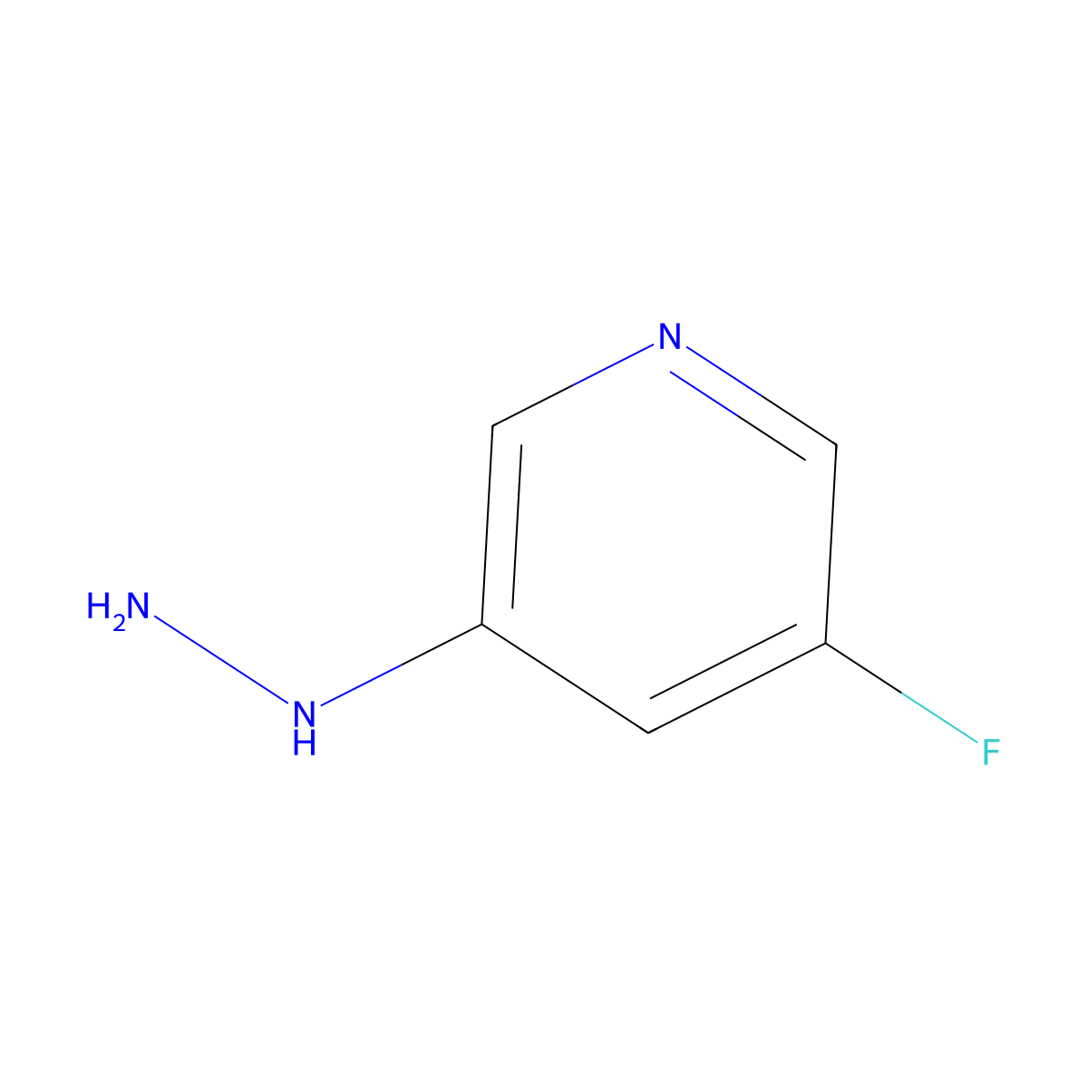 3-Fluoro-5-hydrazinylpyridine molecular structure, CAS 1318760-55-2