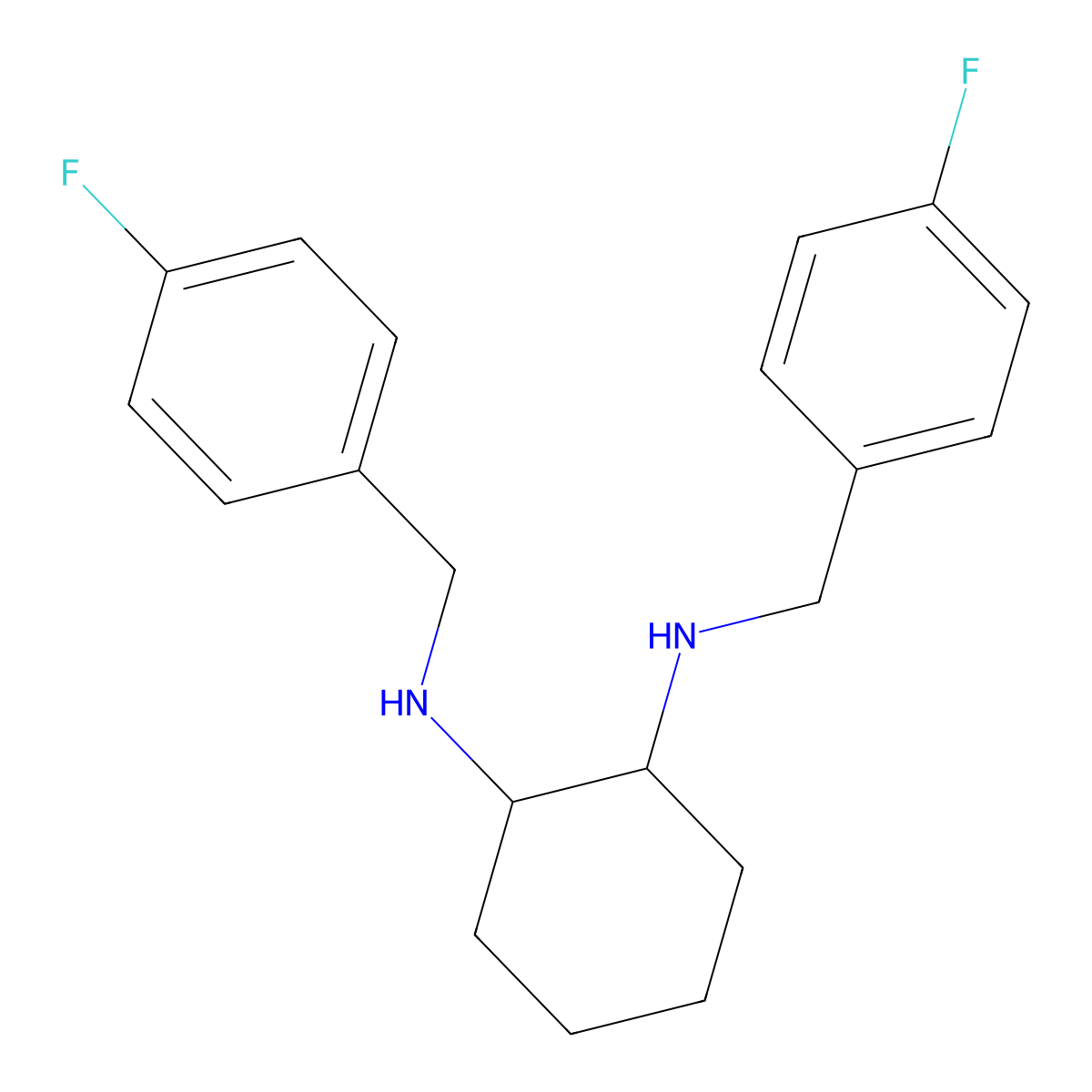 N1,N2-Bis(4-fluorobenzyl)cyclohexane-1,2-diamine molecular structure, CAS 1318762-87-6