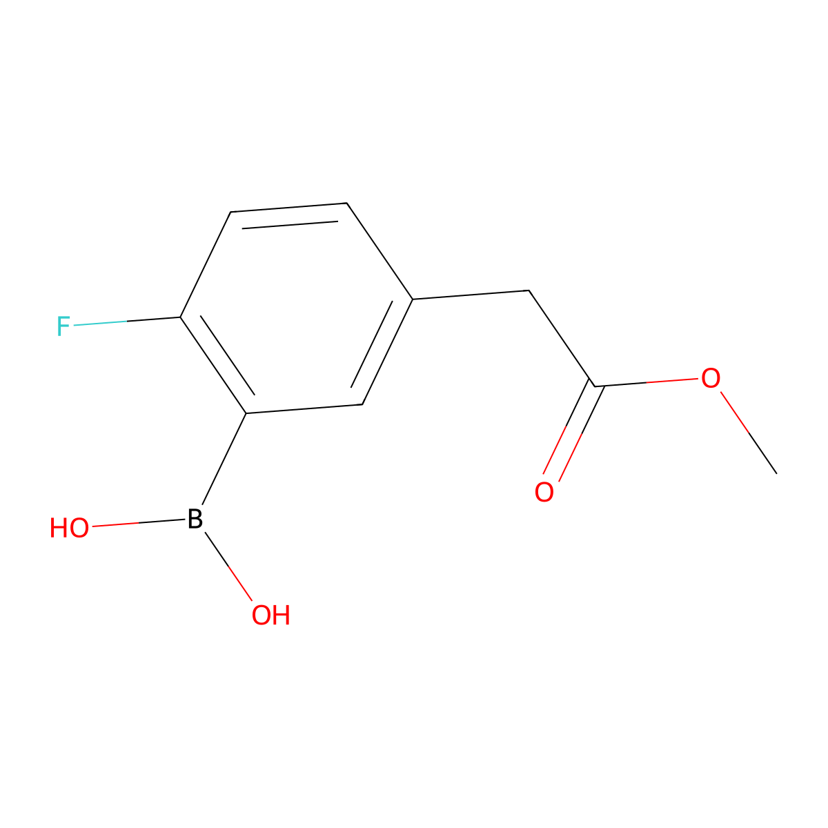 [2-Fluoro-5-(2-methoxy-2-oxoethyl)phenyl]boronic acid molecular structure, CAS 1318768-59-0