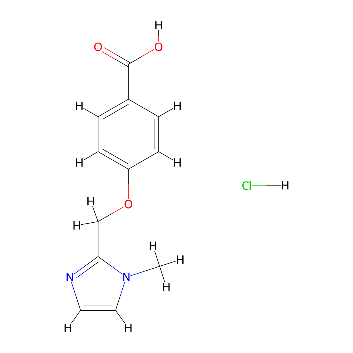 4-[(1-methyl-1H-imidazol-2-yl)methoxy]benzoic acid hydrochloride molecular structure, CAS 1318776-59-8