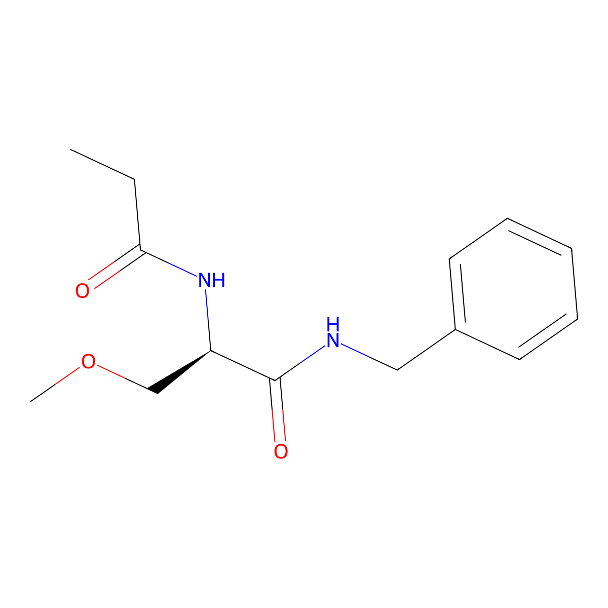 (R)-N-Benzyl-3-methoxy-2-propionamidopropanamide molecular structure, CAS 1318777-56-8