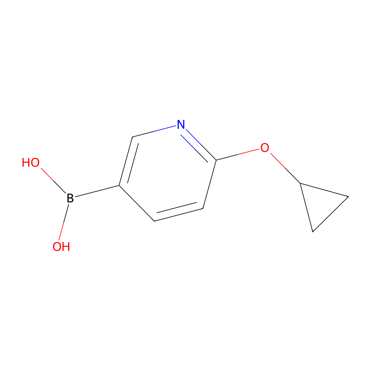(6-Cyclopropoxypyridin-3-yl)boronic acid molecular structure, CAS 1318780-09-4