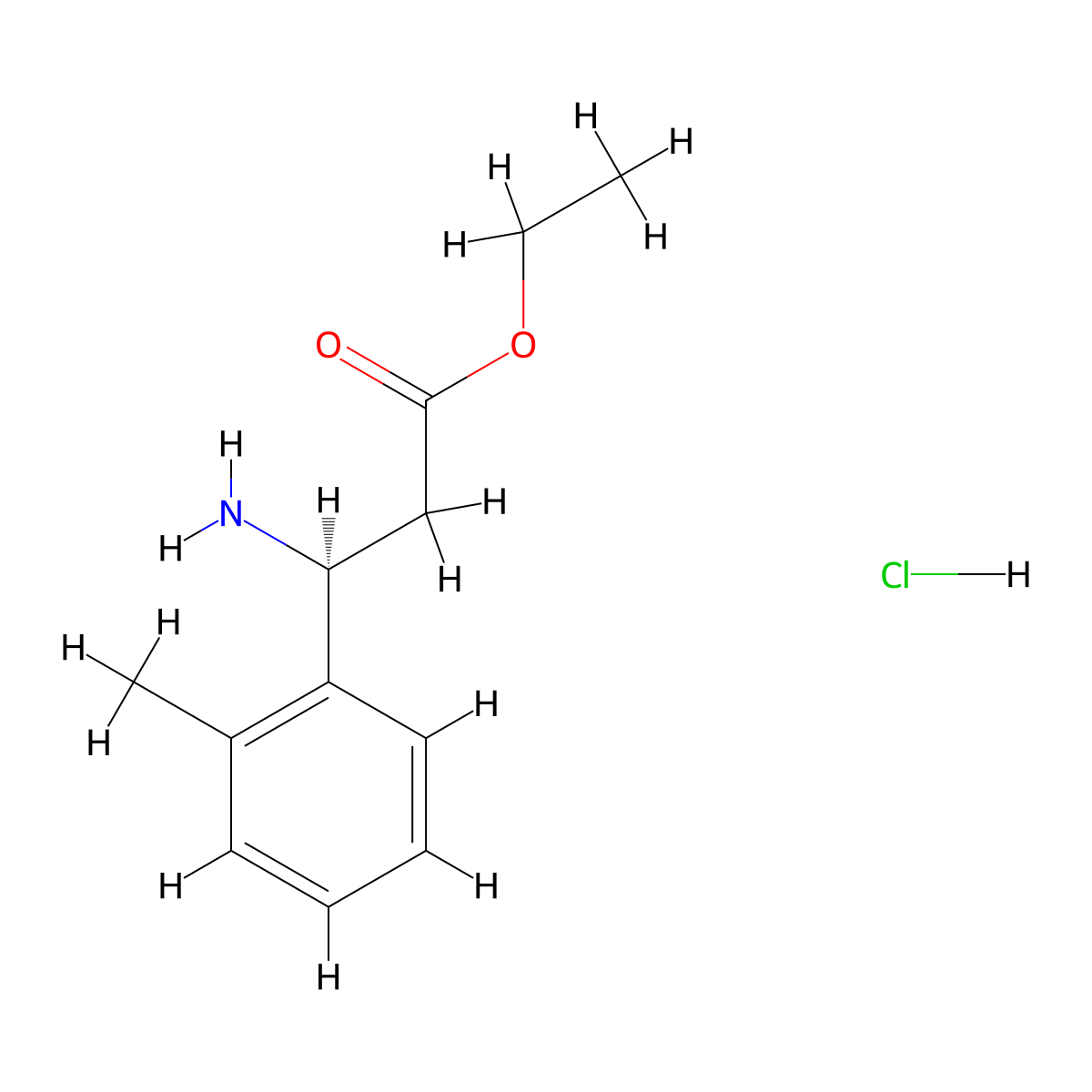 ethyl (3S)-3-amino-3-(2-methylphenyl)propanoate hydrochloride molecular structure, CAS 1318789-62-6