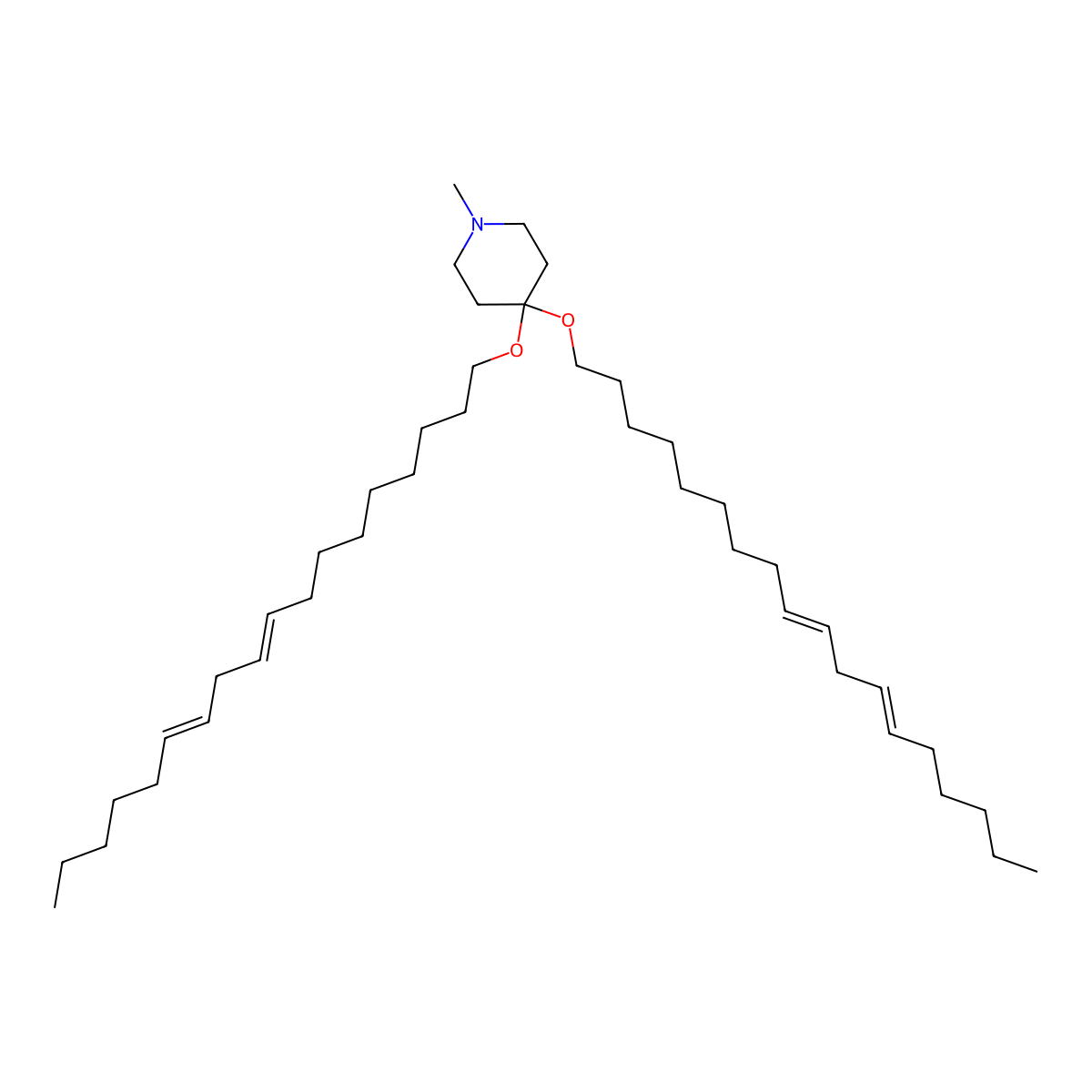 1-Methyl-4,4-bis(((9Z,12Z)-octadeca-9,12-dien-1-yl)oxy)piperidine molecular structure, CAS 1318793-78-0