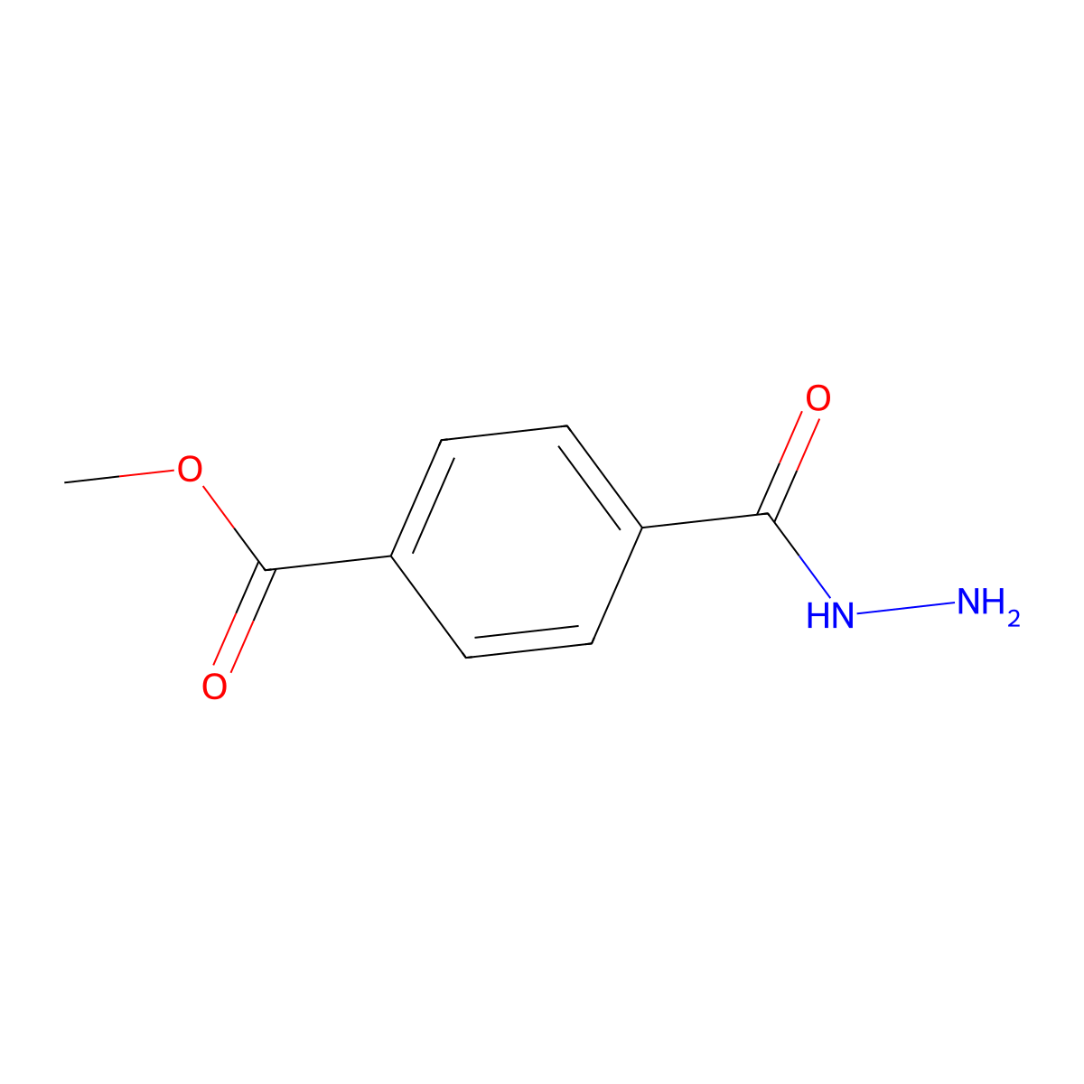 Methyl 4-(hydrazinecarbonyl)benzoate molecular structure, CAS 13188-55-1