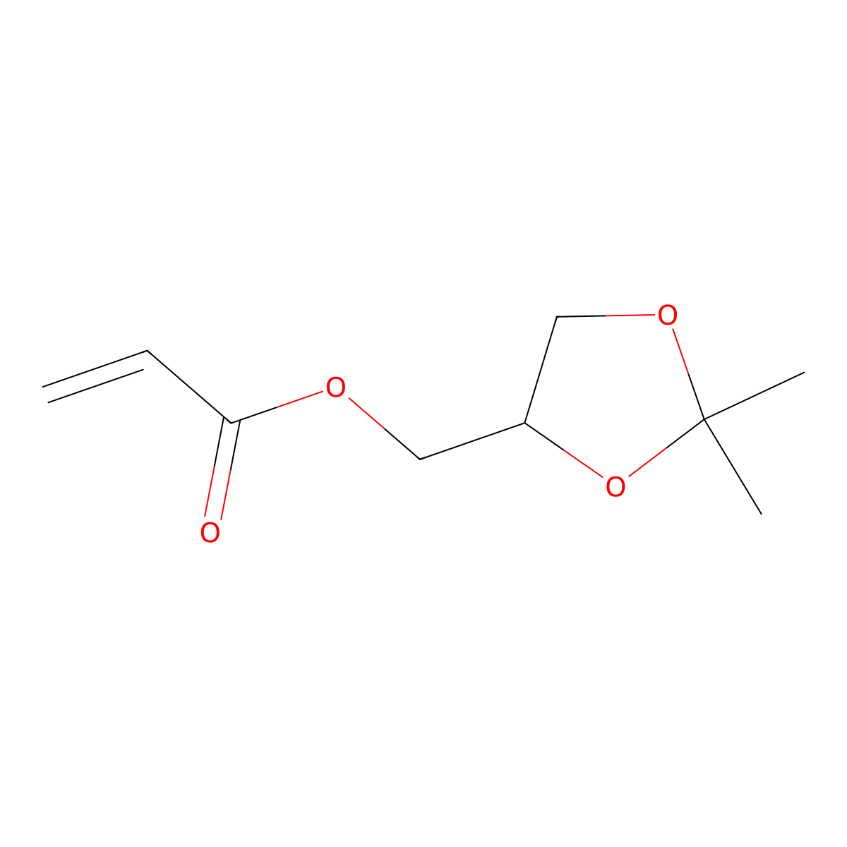 (2,2-Dimethyl-1,3-dioxolan-4-yl)methyl prop-2-enoate molecular structure, CAS 13188-82-4
