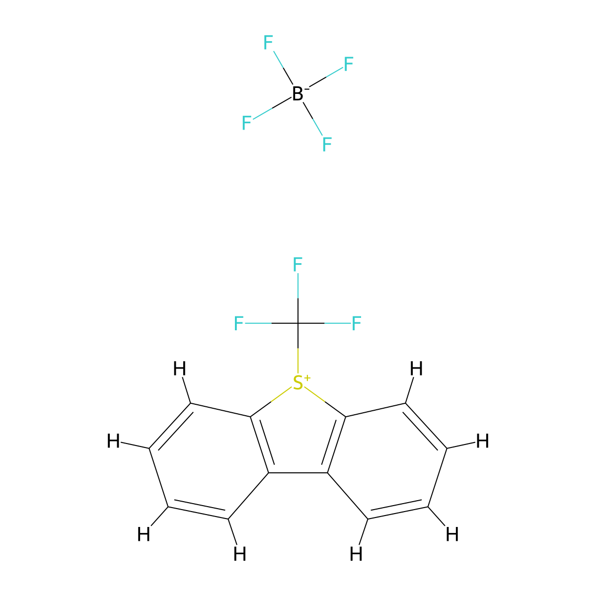 5-(Trifluoromethyl)-5H-dibenzo[B,D]thiophen-5-ium tetrafluoroborate molecular structure, CAS 131880-16-5