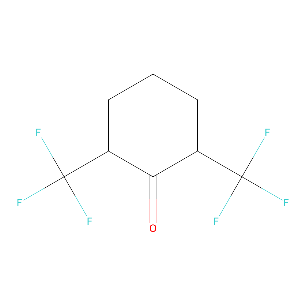 2,6-Bis(trifluoromethyl)cyclohexanone molecular structure, CAS 131880-21-2