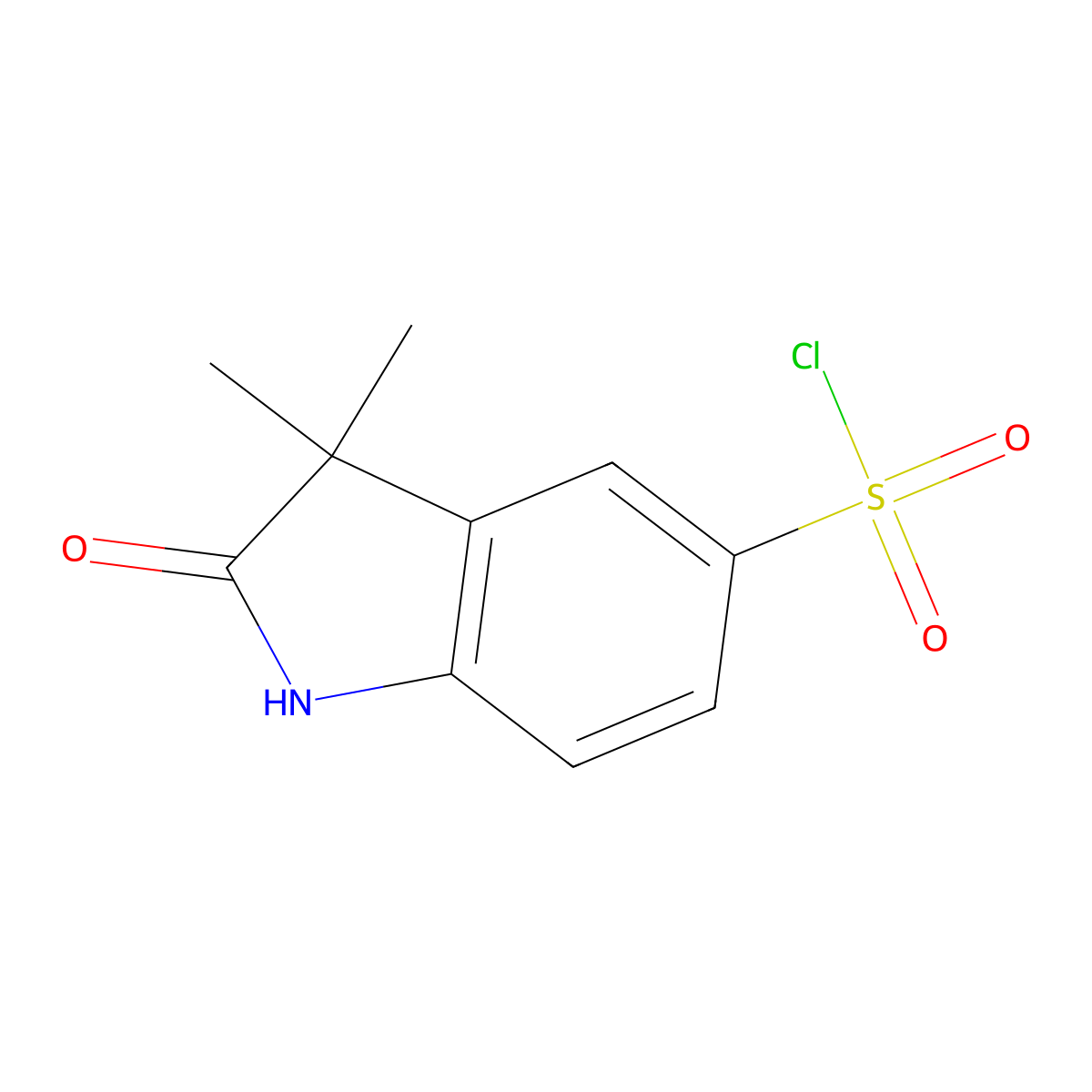 2,3-Dihydro-3,3-dimethyl-2-oxo-1H-indole-5-sulfonyl chloride molecular structure, CAS 131880-56-3
