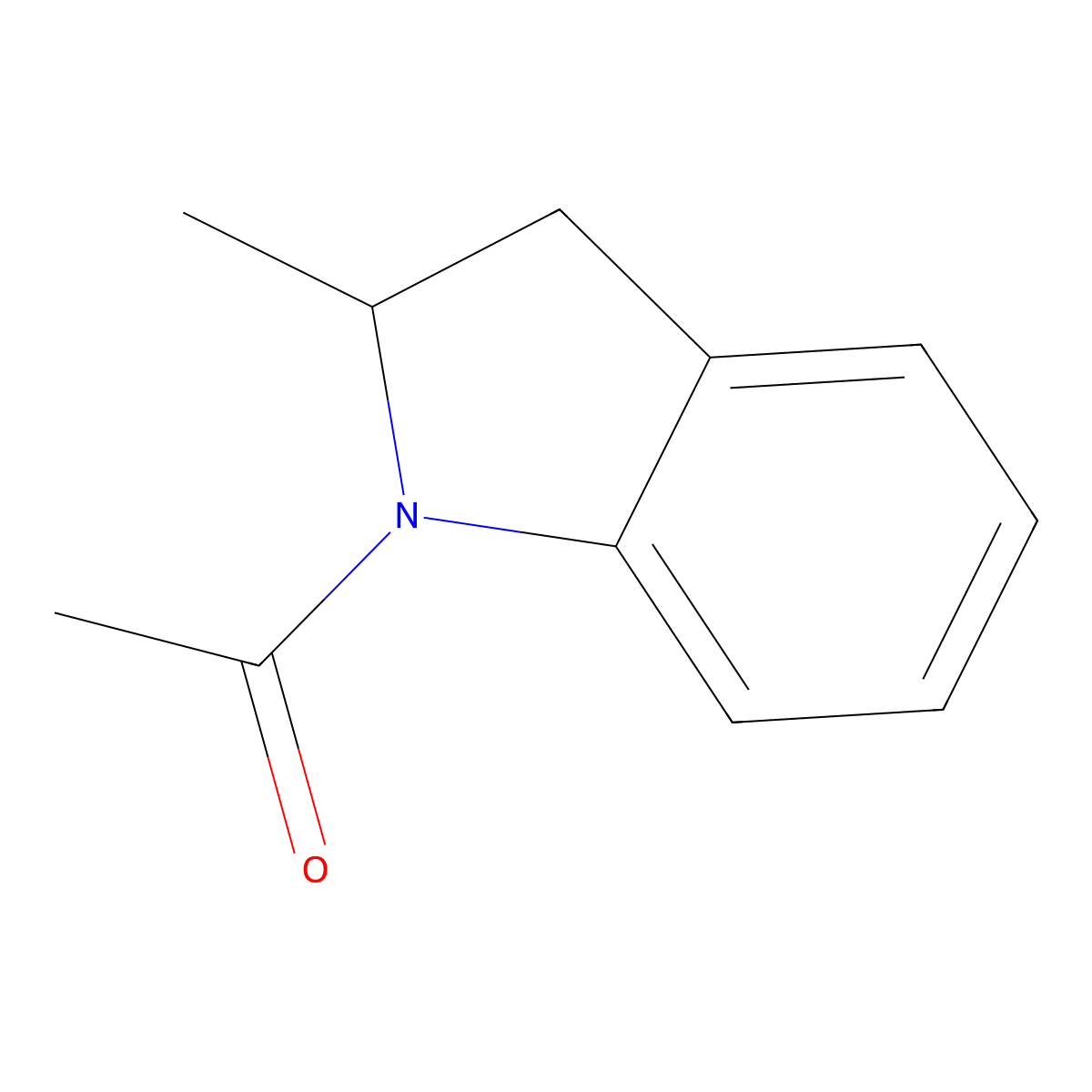 1-(2-methyl-2,3-dihydro-1H-indol-1-yl)ethan-1-one molecular structure, CAS 131880-76-7