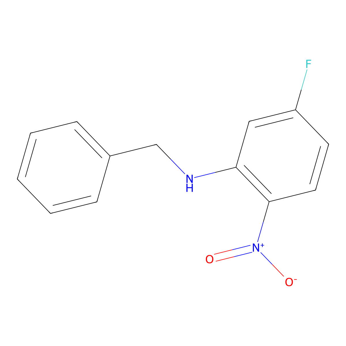 N-Benzyl-5-fluoro-2-nitroaniline molecular structure, CAS 131885-34-2