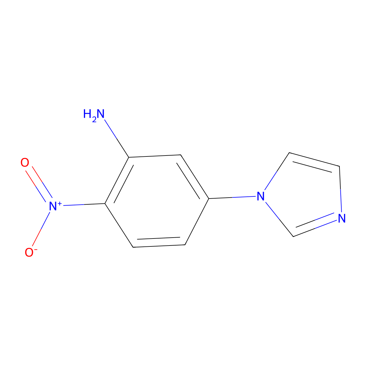 5-(1H-Imidazol-1-yl)-2-nitroaniline molecular structure, CAS 131885-65-9