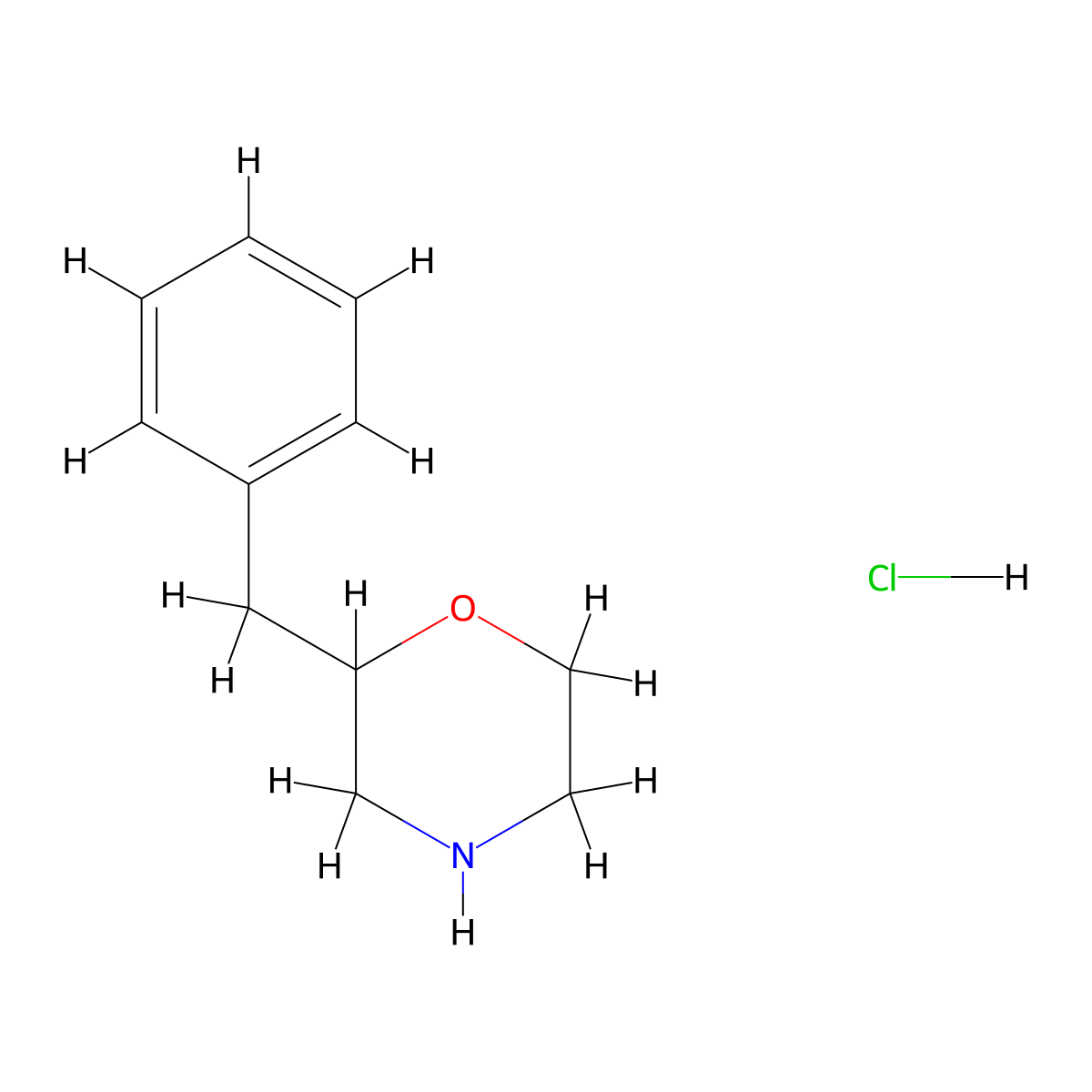 2-Benzylmorpholine hydrochloride molecular structure, CAS 131887-47-3