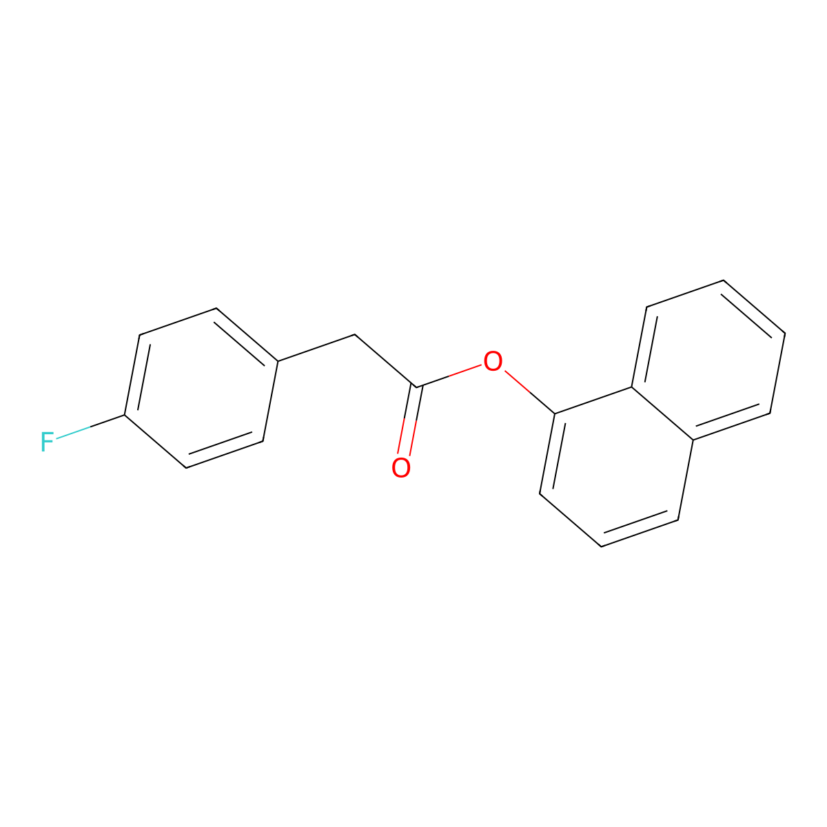 Naphthalen-1-yl 2-(4-fluorophenyl)acetate molecular structure, CAS 131888-31-8
