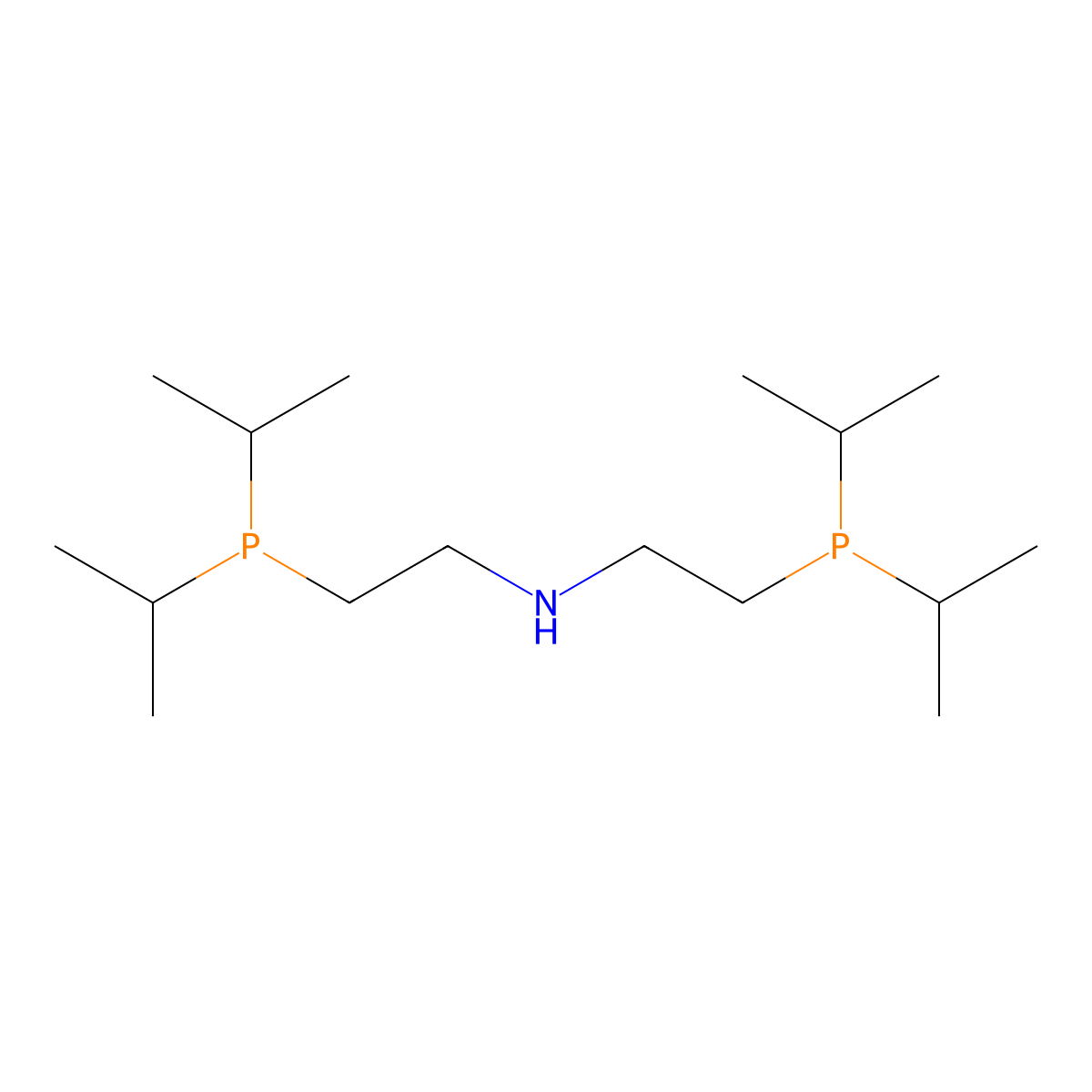 Bis[(2-di-i-propylphosphino)ethyl]amine, min. 97% (10 wt% in tetrahydrofuran) molecular structure, CAS 131890-26-1