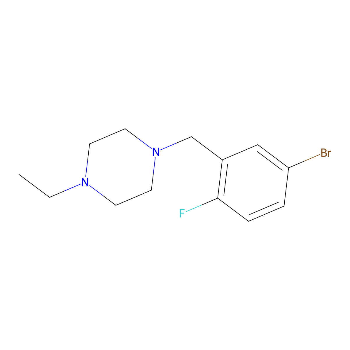 1-(5-Bromo-2-fluorobenzyl)-4-ethylpiperazine molecular structure, CAS 1318910-45-0