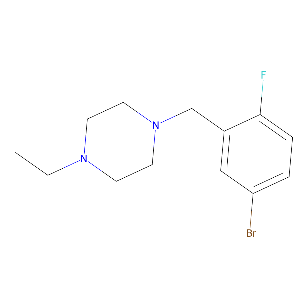 1-(5-Bromo-2-fluorobenzyl)-4-ethylpiperazine molecular structure, CAS 1318910-45-0