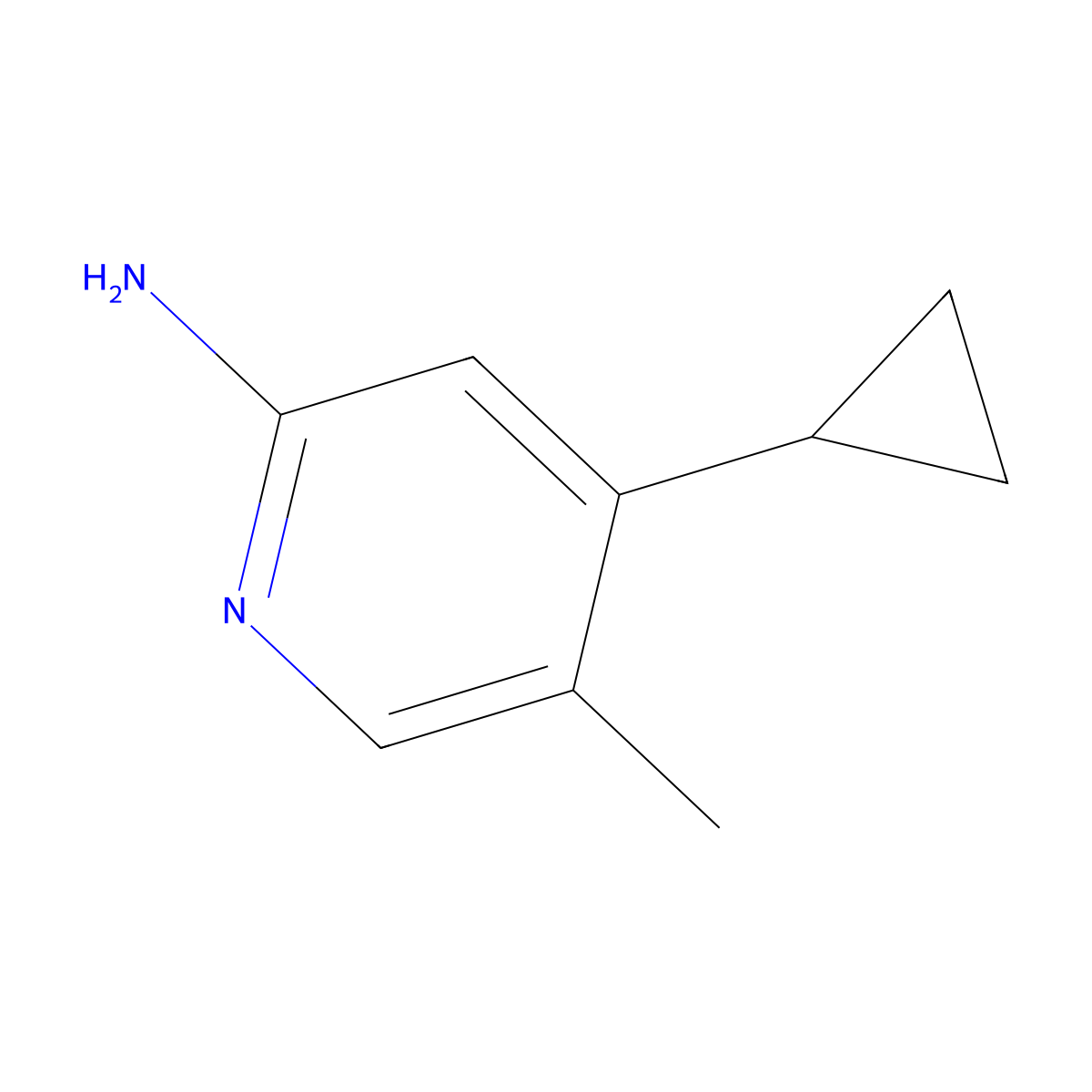 4-Cyclopropyl-5-methylpyridin-2-amine molecular structure, CAS 1318946-05-2