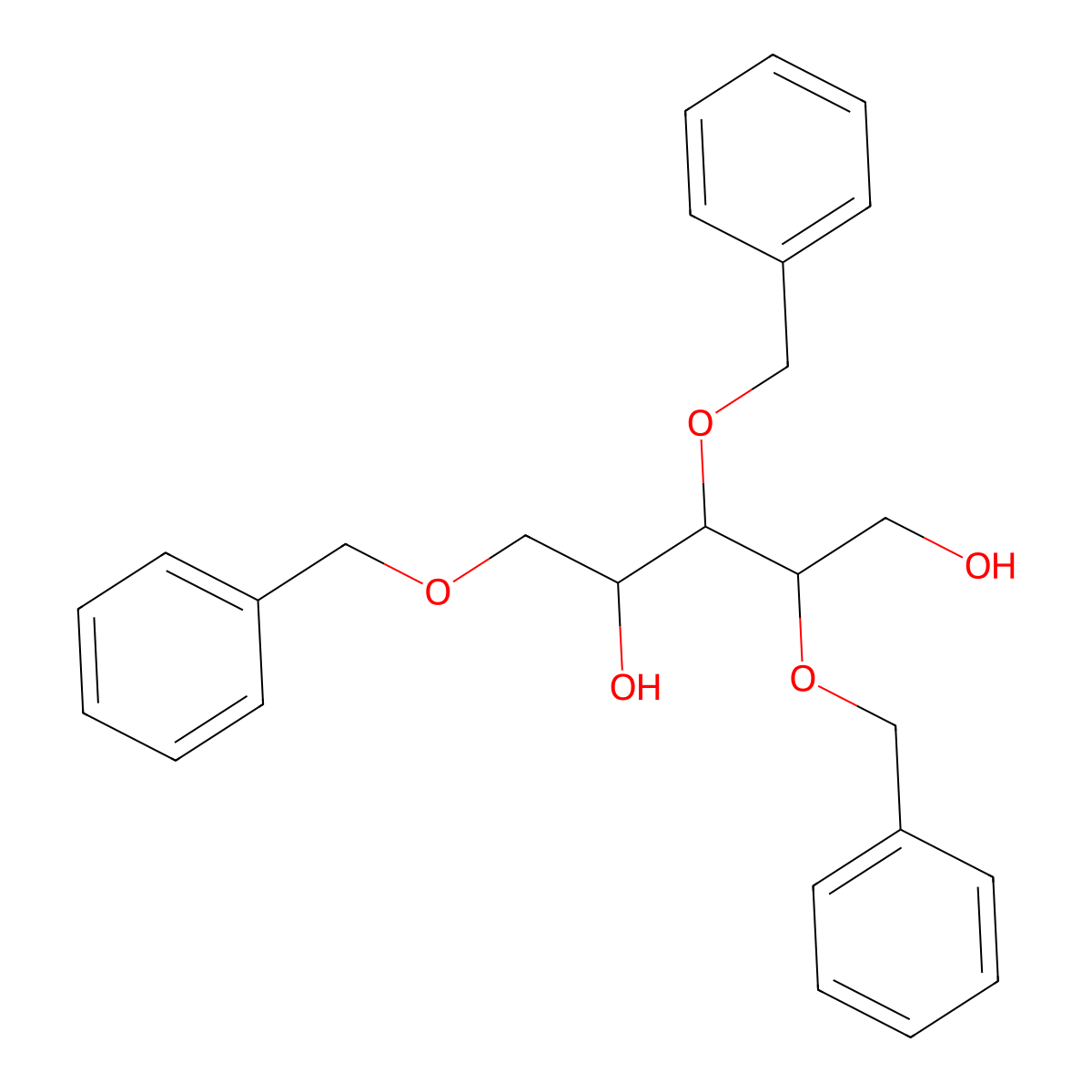 (2R,3S,4S)-2,3,5-Tris(benzyloxy)pentane-1,4-diol molecular structure, CAS 131897-00-2