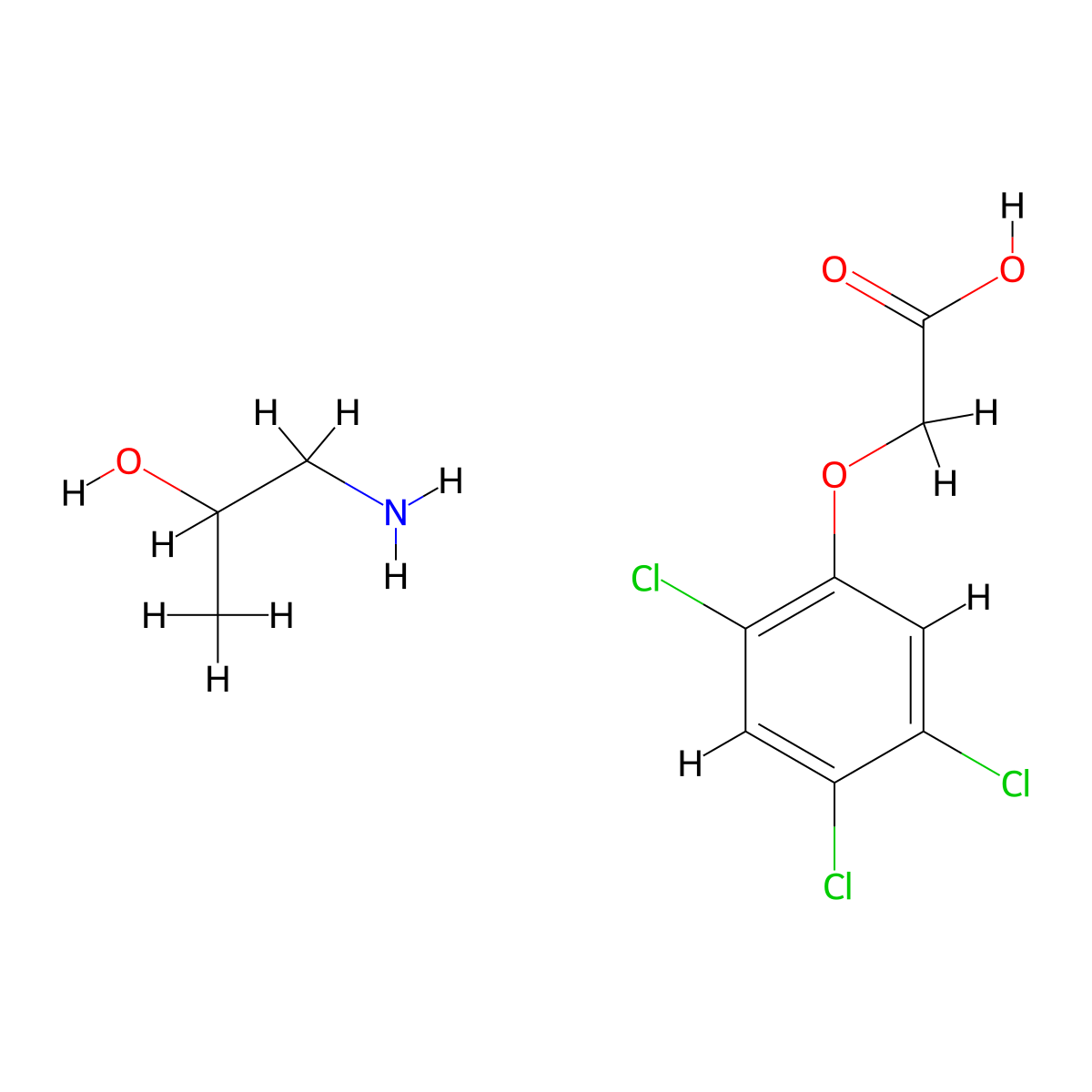 2,4,5-T isopropanolamine salt molecular structure, CAS 1319-72-8