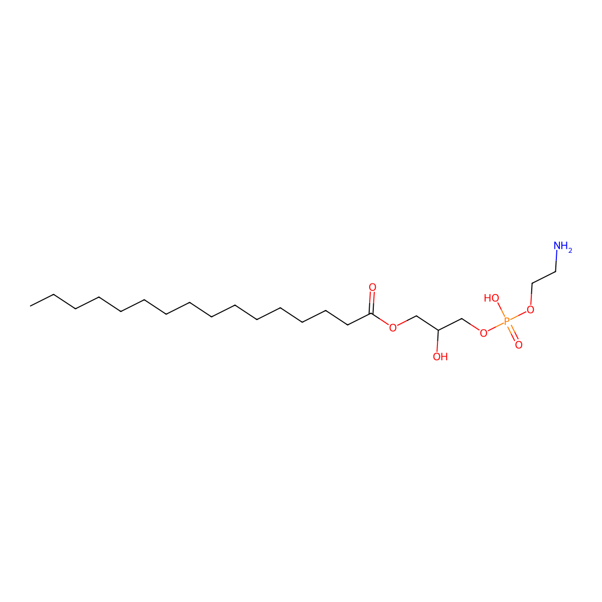 1-Palmitoylphosphatidylethanolamine molecular structure, CAS 13190-01-7