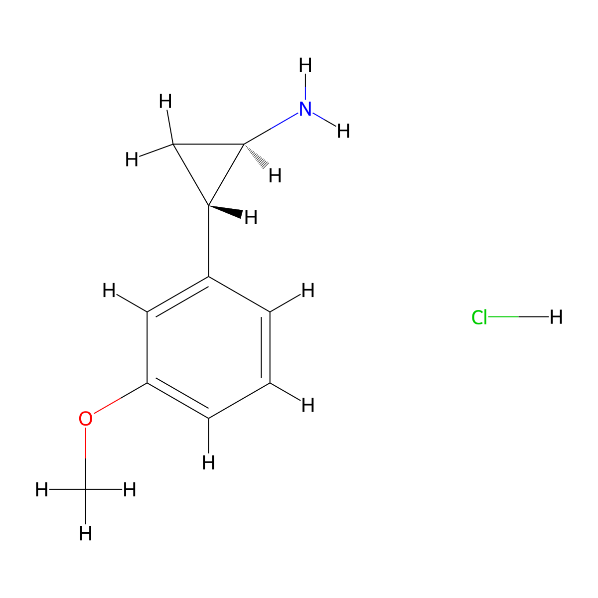 rac-(1R,2S)-2-(3-methoxyphenyl)cyclopropan-1-amine hydrochloride molecular structure, CAS 131900-22-6