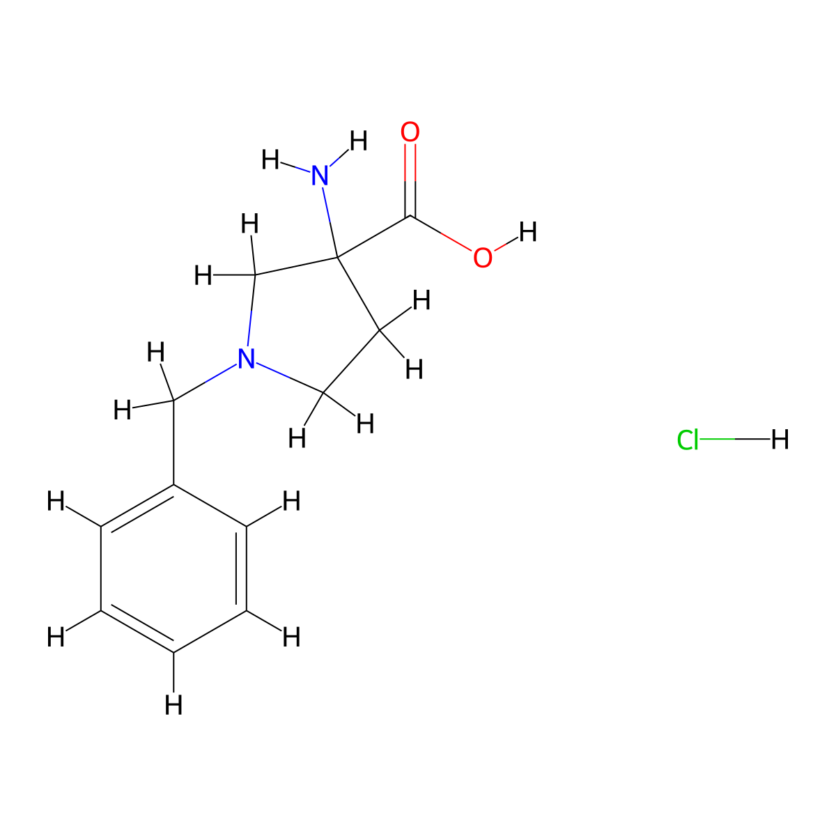 3-Amino-1-benzylpyrrolidine-3-carboxylic acid hydrochloride molecular structure, CAS 1319059-84-1