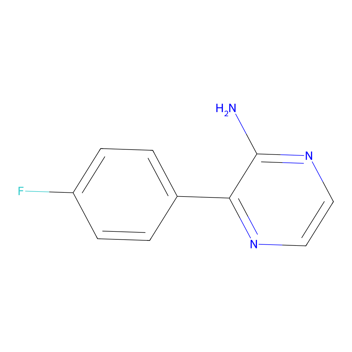 3-(4-Fluorophenyl)pyrazin-2-amine molecular structure, CAS 1319067-48-5