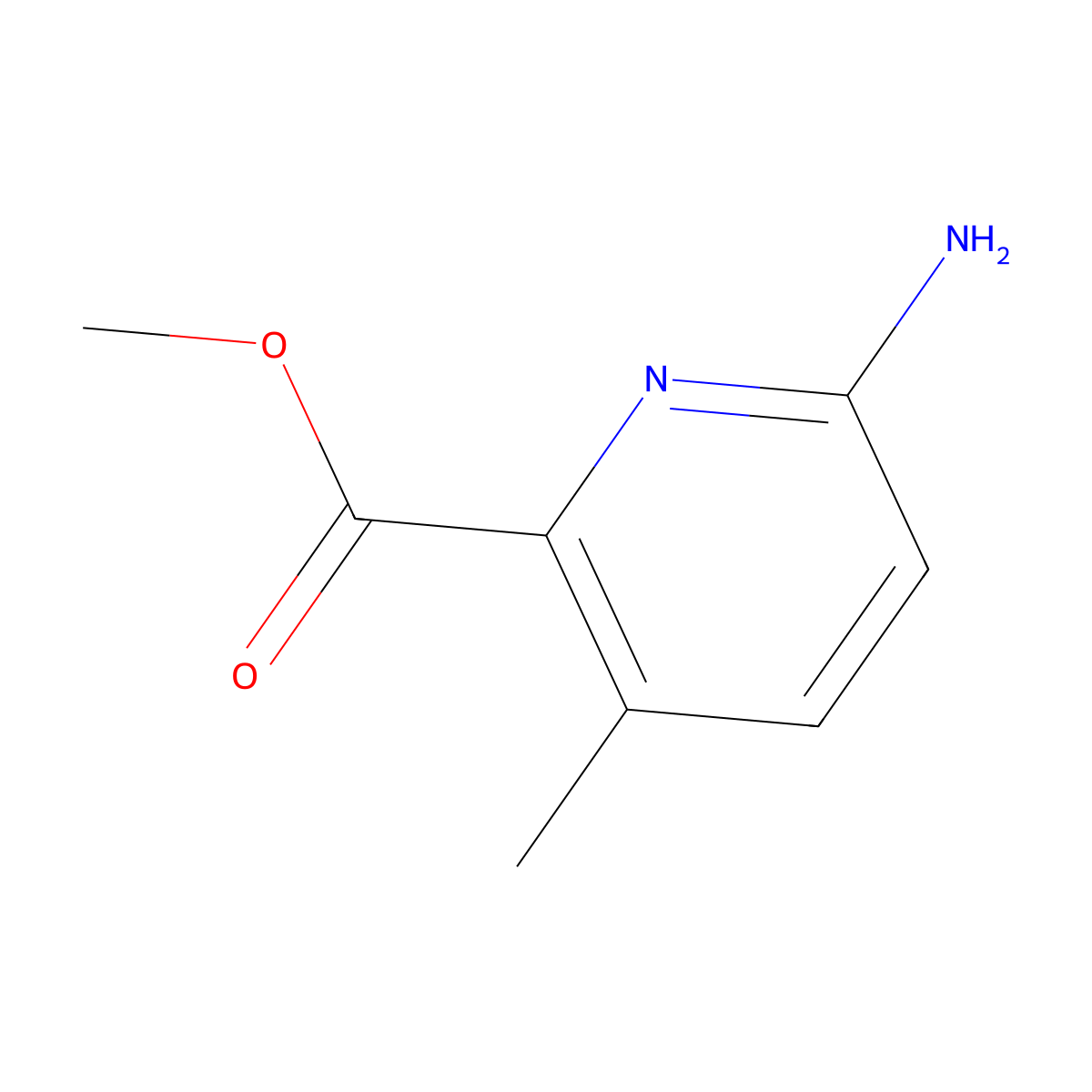 Methyl 6-amino-3-methylpyridine-2-carboxylate molecular structure, CAS 1319069-28-7