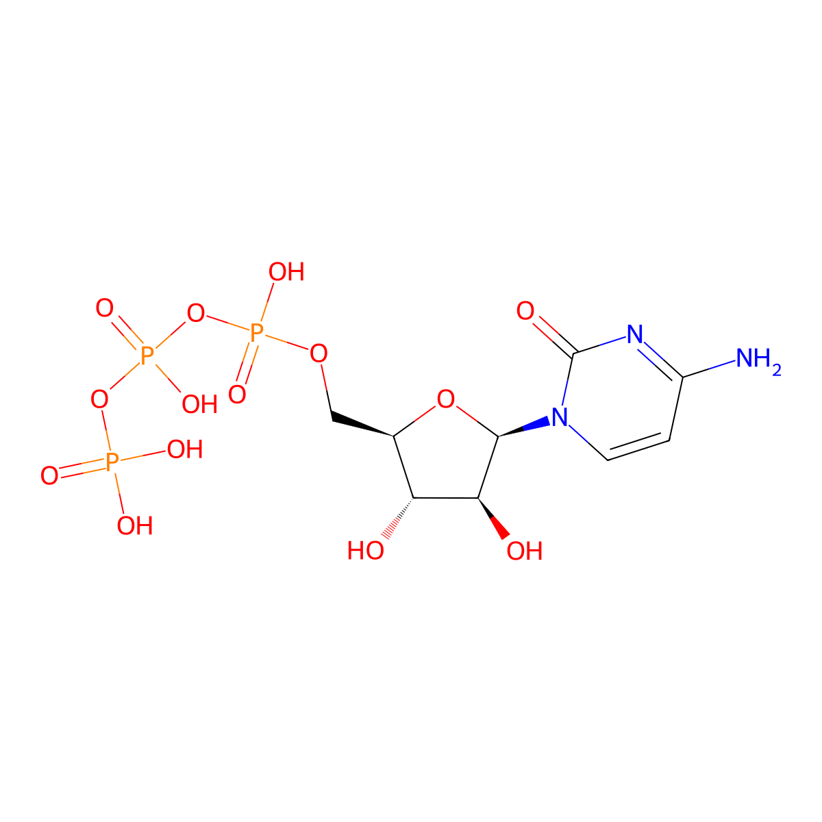 AraCTP molecular structure, CAS 13191-15-6