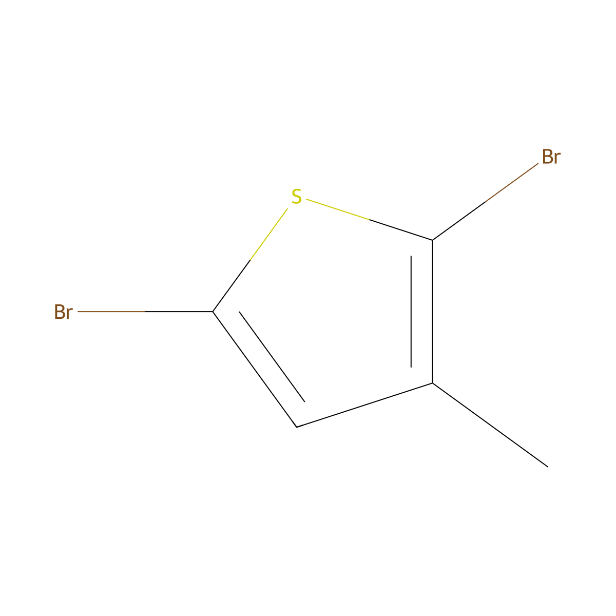 2,5-Dibromo-3-methylthiophene molecular structure, CAS 13191-36-1