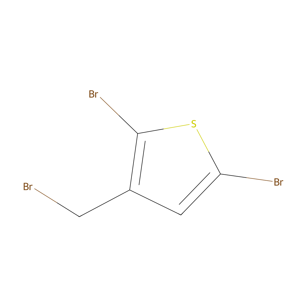 2,5-Dibromo-3-(bromomethyl)thiophene molecular structure, CAS 13191-37-2