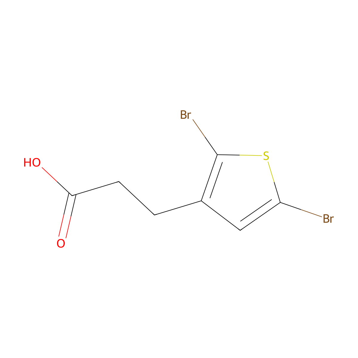 3-(2,5-Dibromothiophen-3-yl)propanoic acid molecular structure, CAS 13191-40-7