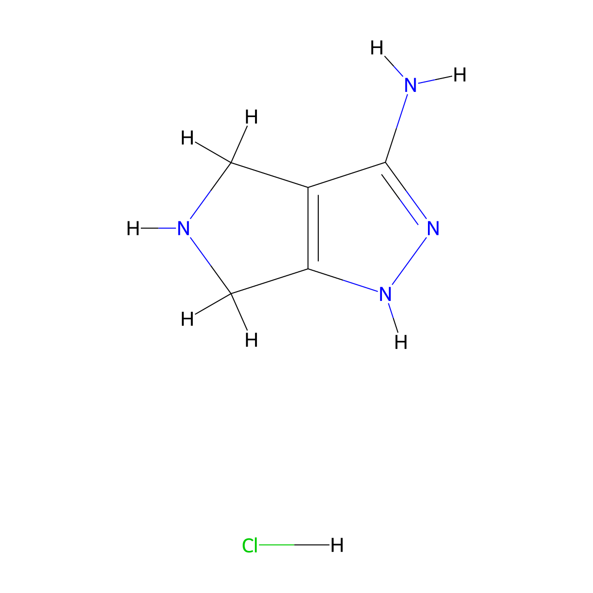 1,4,5,6-Tetrahydropyrrolo[3,4-c]pyrazol-3-amine hydrochloride molecular structure, CAS 1319137-64-8