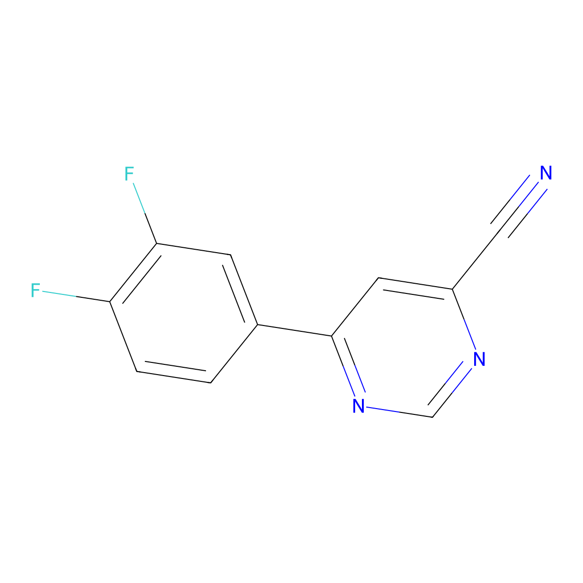 6-(3,4-Difluorophenyl)pyrimidine-4-carbonitrile molecular structure, CAS 1319157-95-3
