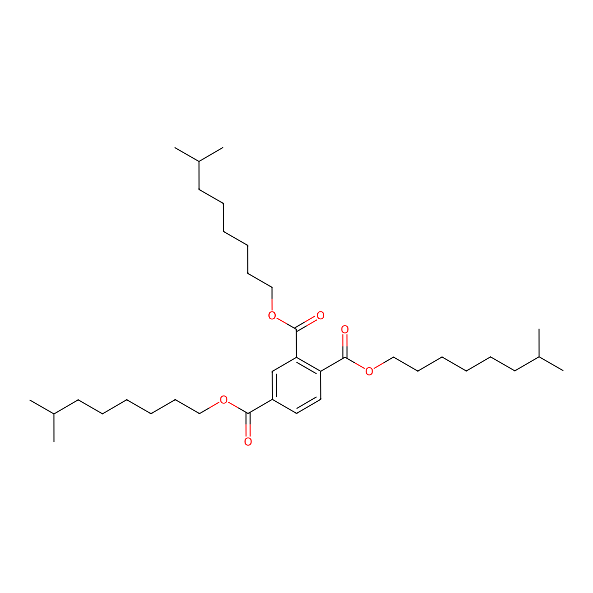 Triisononyl trimellitate molecular structure, CAS 131918-42-8