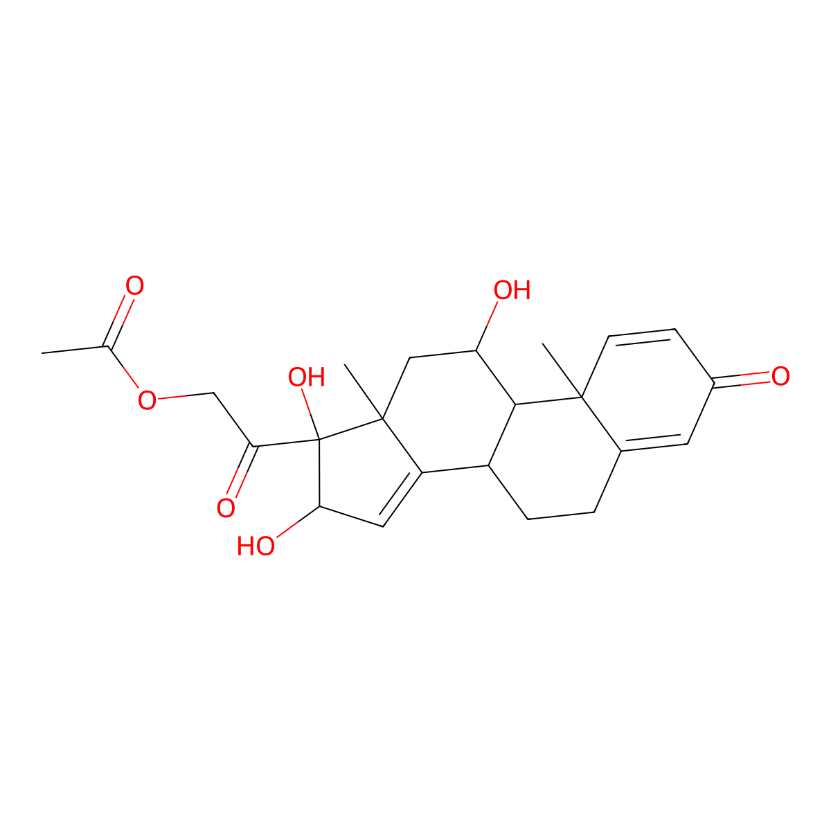 (11b,16a)-21-(Acetyloxy)-11,16,17-trihydroxypregna-1,4,14-triene-3,20-dione molecular structure, CAS 131918-72-4