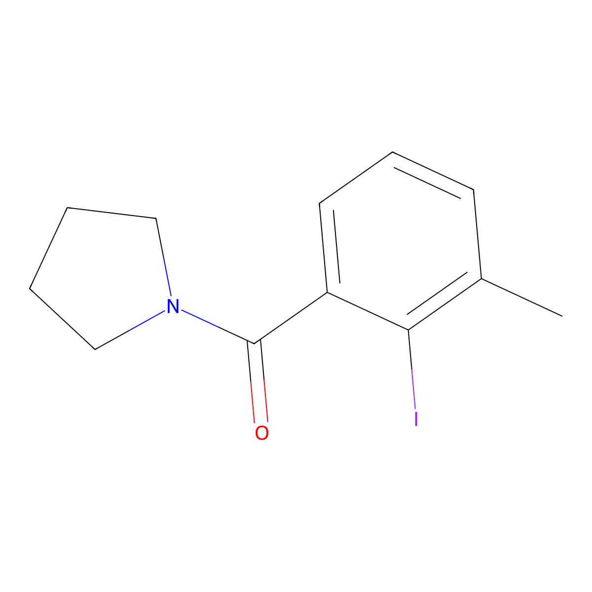 1-(2-Iodo-3-methylbenzoyl)pyrrolidine molecular structure, CAS 1319196-60-5