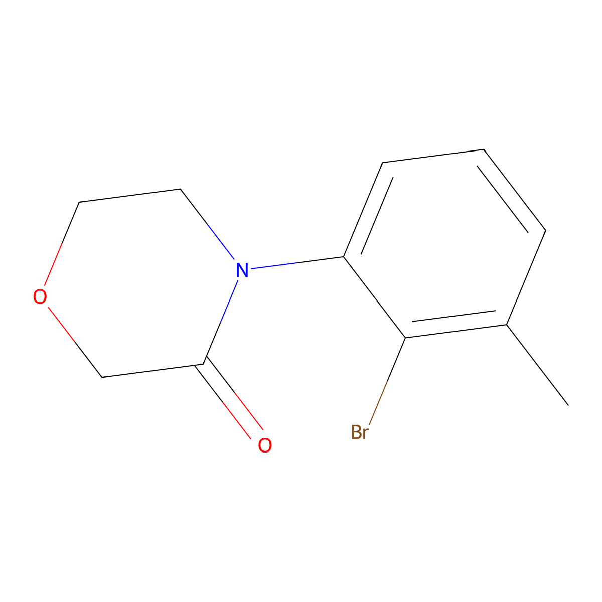 4-(2-Bromo-3-methylphenyl)morpholin-3-one molecular structure, CAS 1319197-27-7