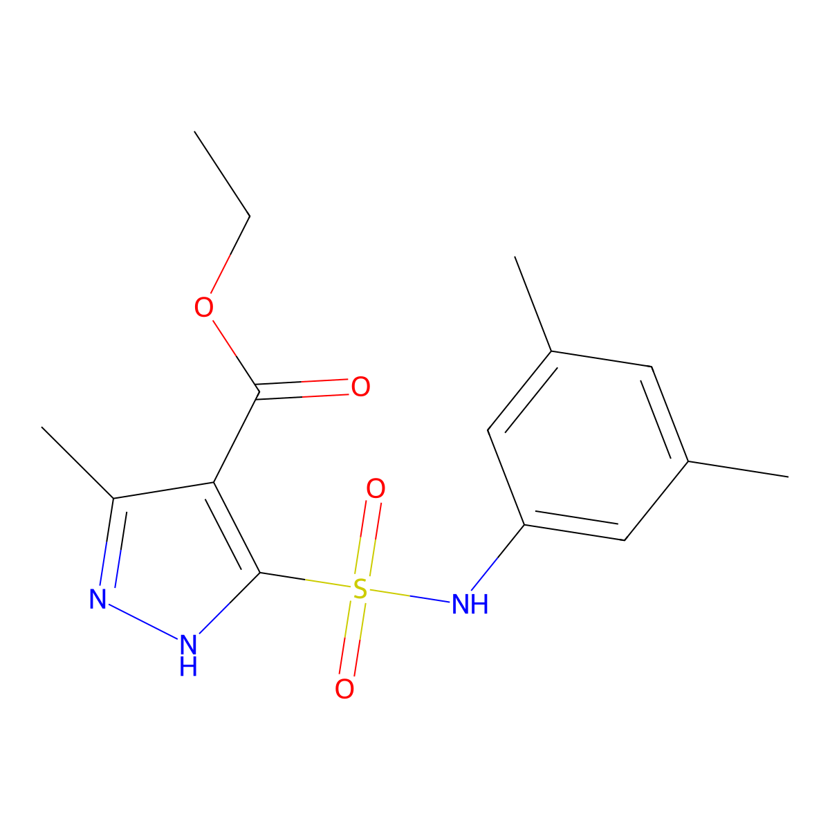 ethyl 5-(N-(3,5-dimethylphenyl)sulfamoyl)-3-methyl-1H-pyrazole-4-carboxylate molecular structure, CAS 1319206-53-5