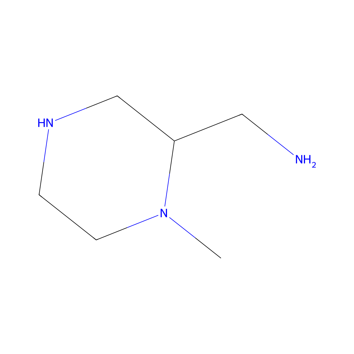 (1-Methylpiperazin-2-yl)methanamine molecular structure, CAS 131922-03-7