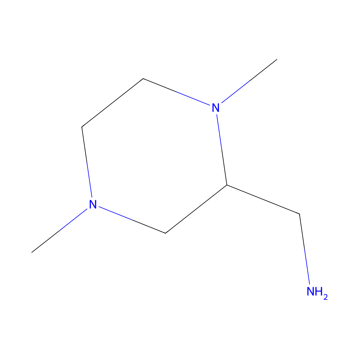 (1,4-Dimethylpiperazin-2-yl)methanamine molecular structure, CAS 131922-07-1