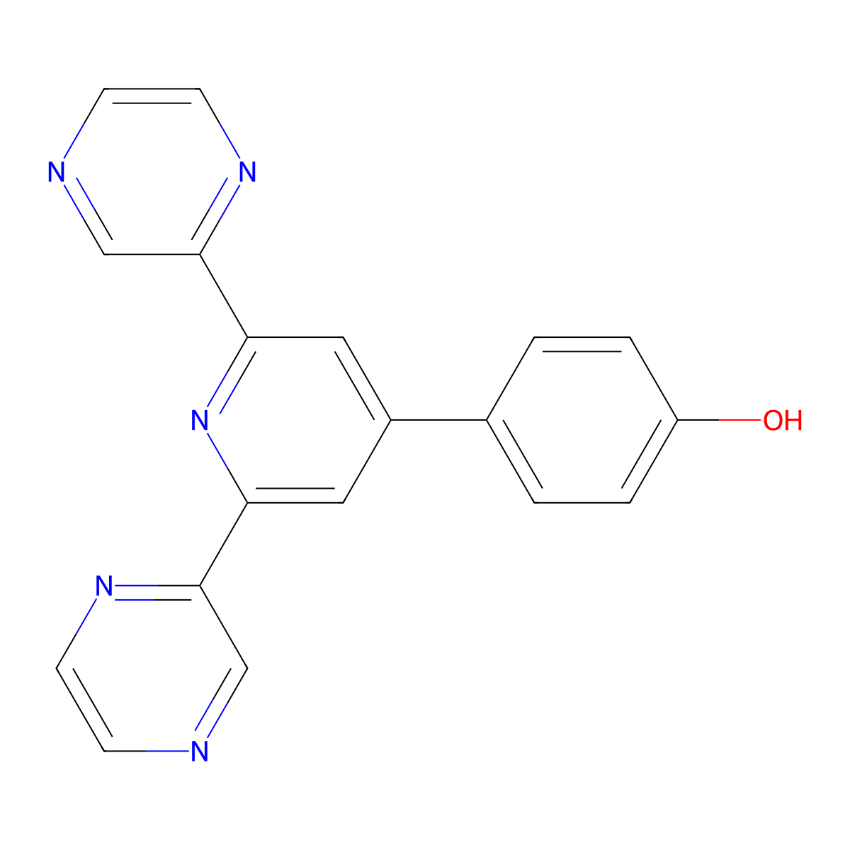 4-(2,6-Di(pyrazin-2-yl)pyridin-4-yl)phenol molecular structure, CAS 1319248-18-4