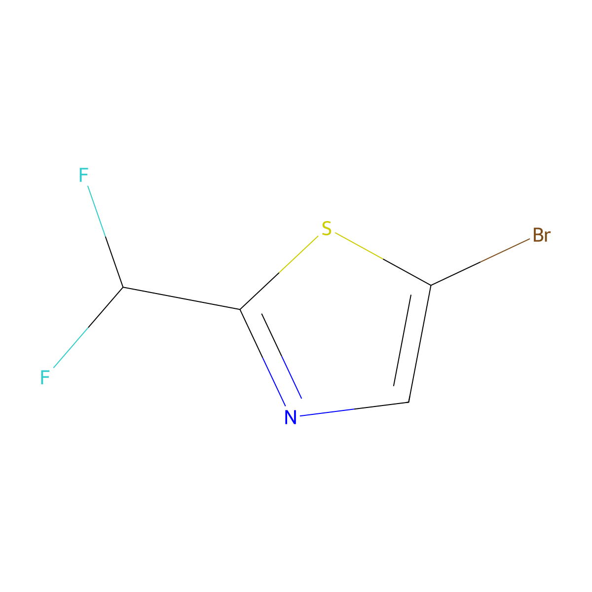 5-Bromo-2-(difluoromethyl)-1,3-thiazole molecular structure, CAS 1319255-36-1