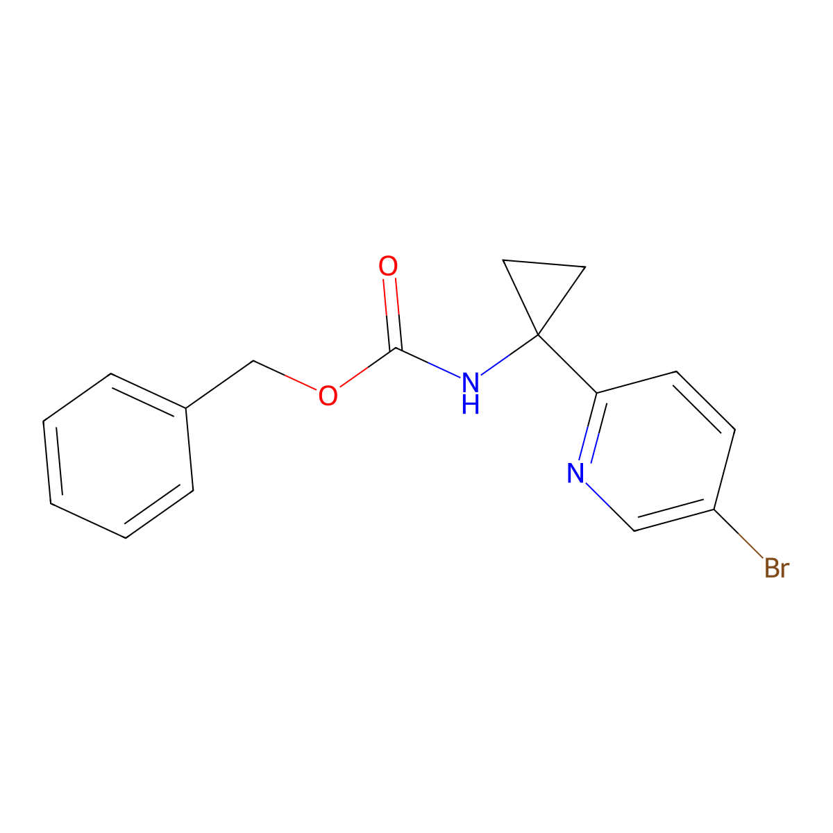 benzyl N-[1-(5-bromopyridin-2-yl)cyclopropyl]carbamate molecular structure, CAS 1319256-56-8