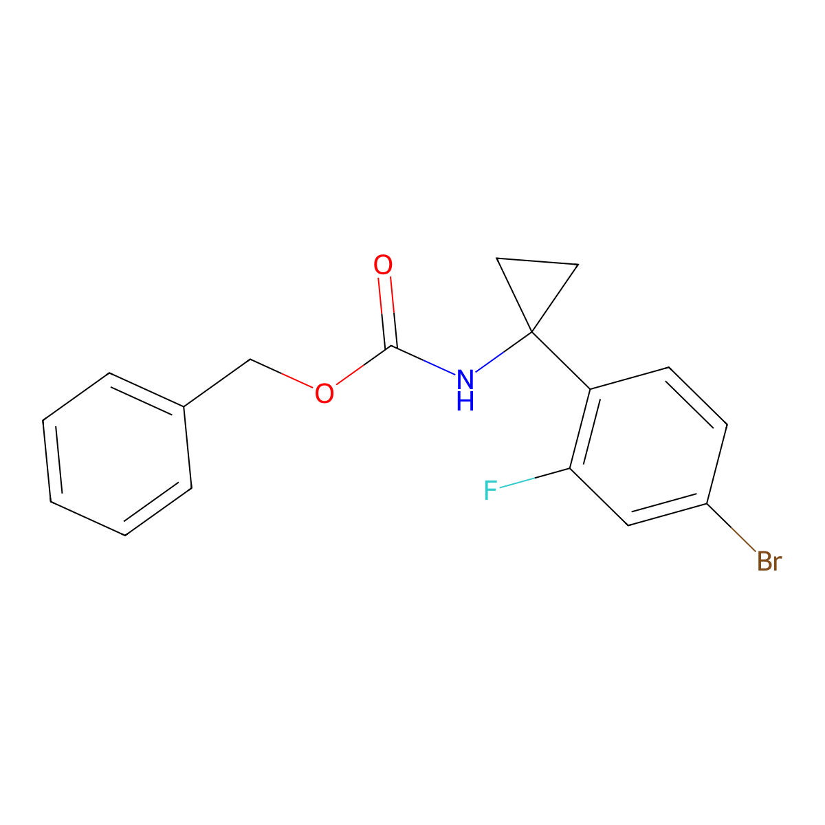 benzyl N-[1-(4-bromo-2-fluorophenyl)cyclopropyl]carbamate molecular structure, CAS 1319257-50-5
