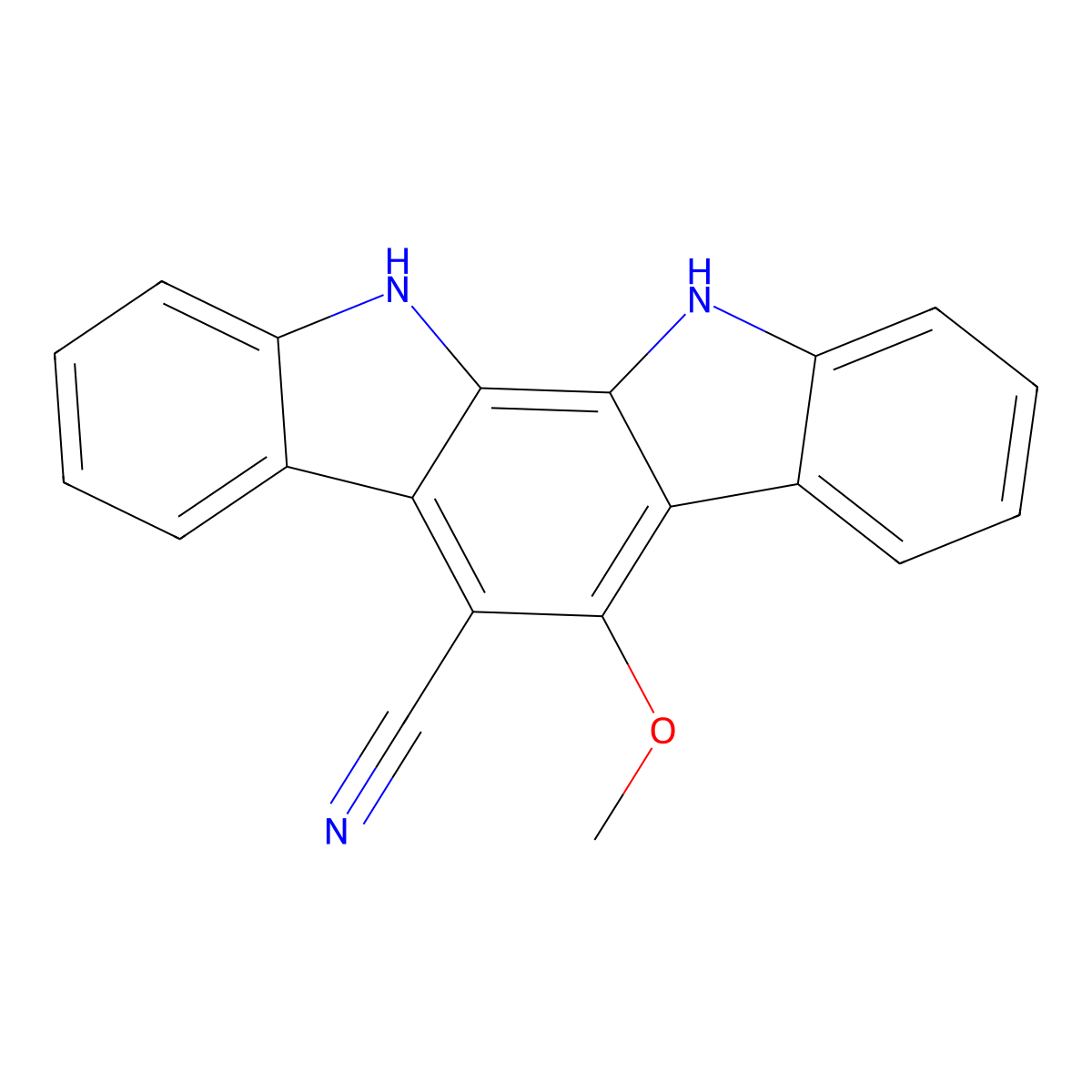 6-Cyano-5-Methoxyindolo(2,3-A)Carbazole molecular structure, CAS 131926-78-8