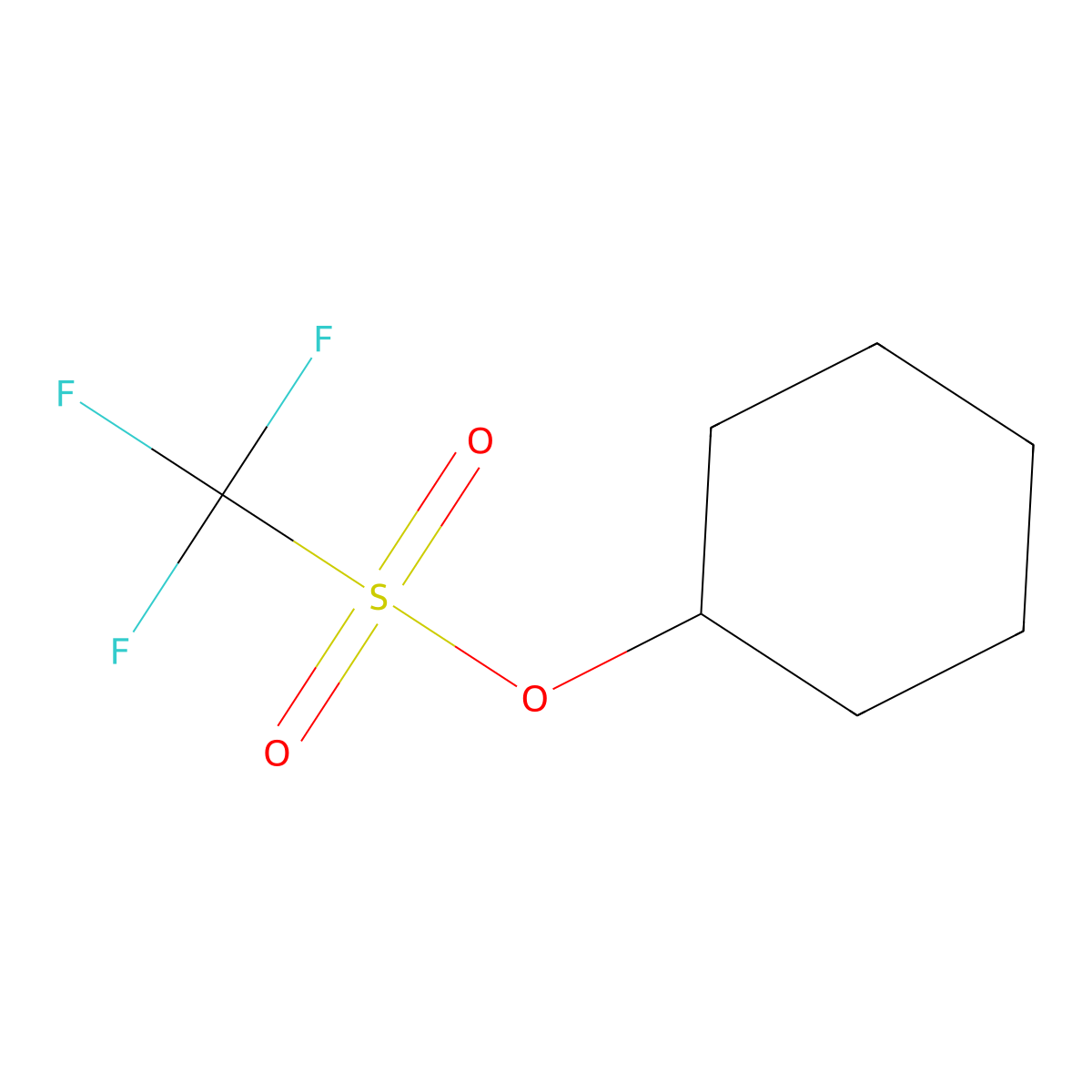 Cyclohexyl trifluoromethanesulfonate molecular structure, CAS 131929-90-3