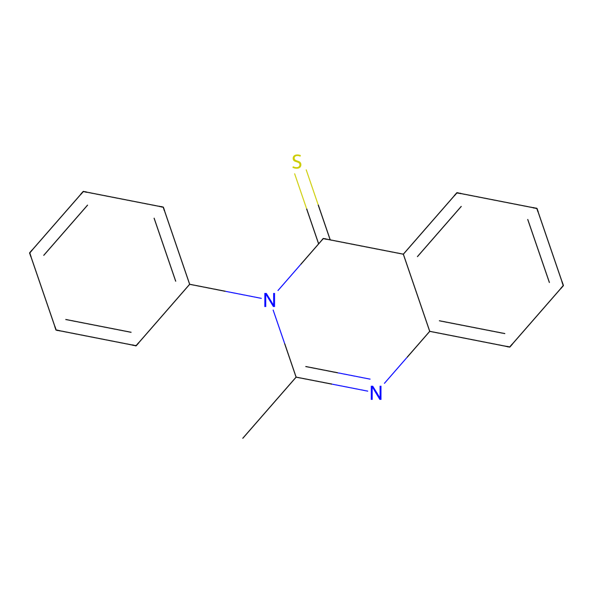 2-Methyl-3-phenylquinazoline-4-thione molecular structure, CAS 13193-50-5