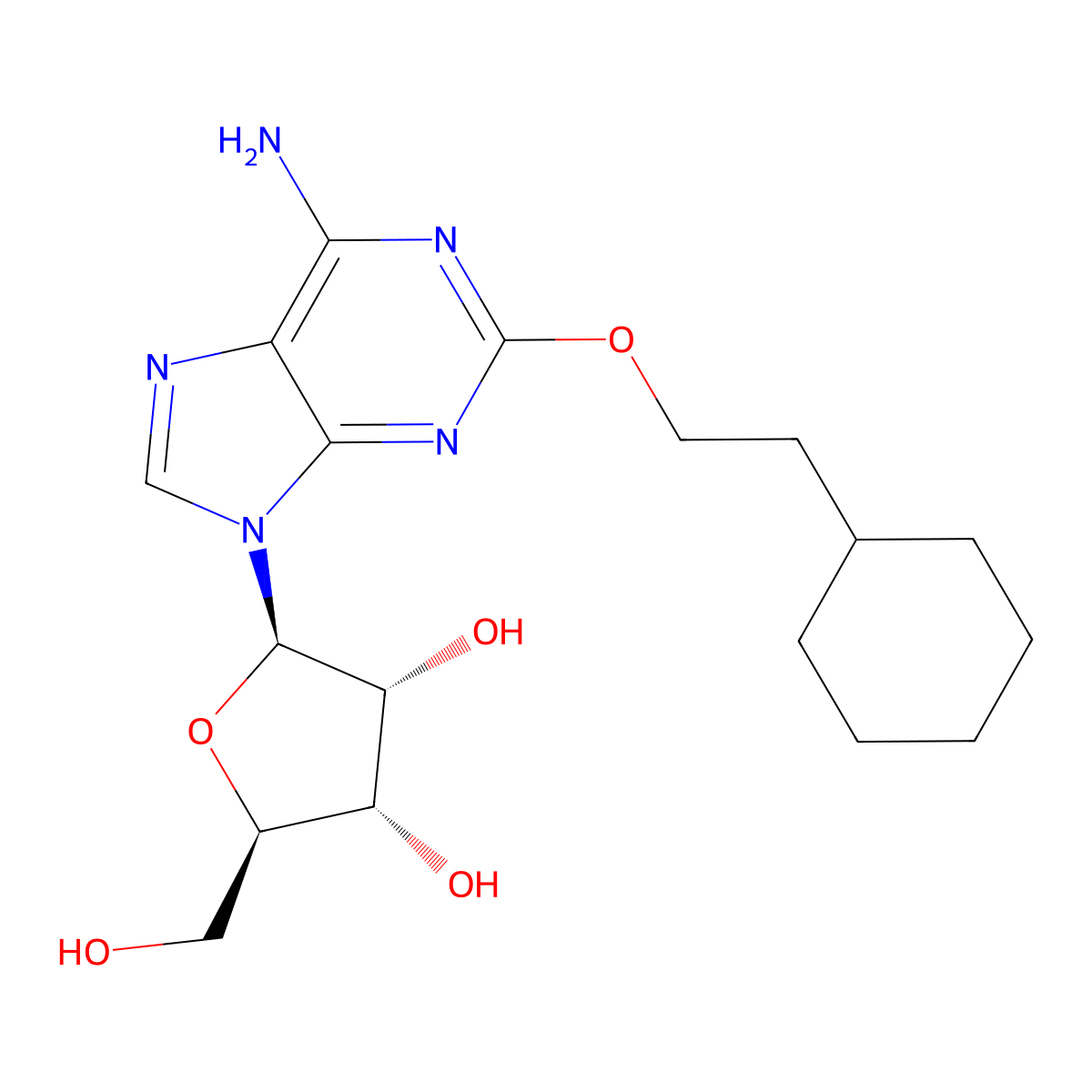2-(2-Cyclohexylethoxy)adenosine molecular structure, CAS 131933-18-1